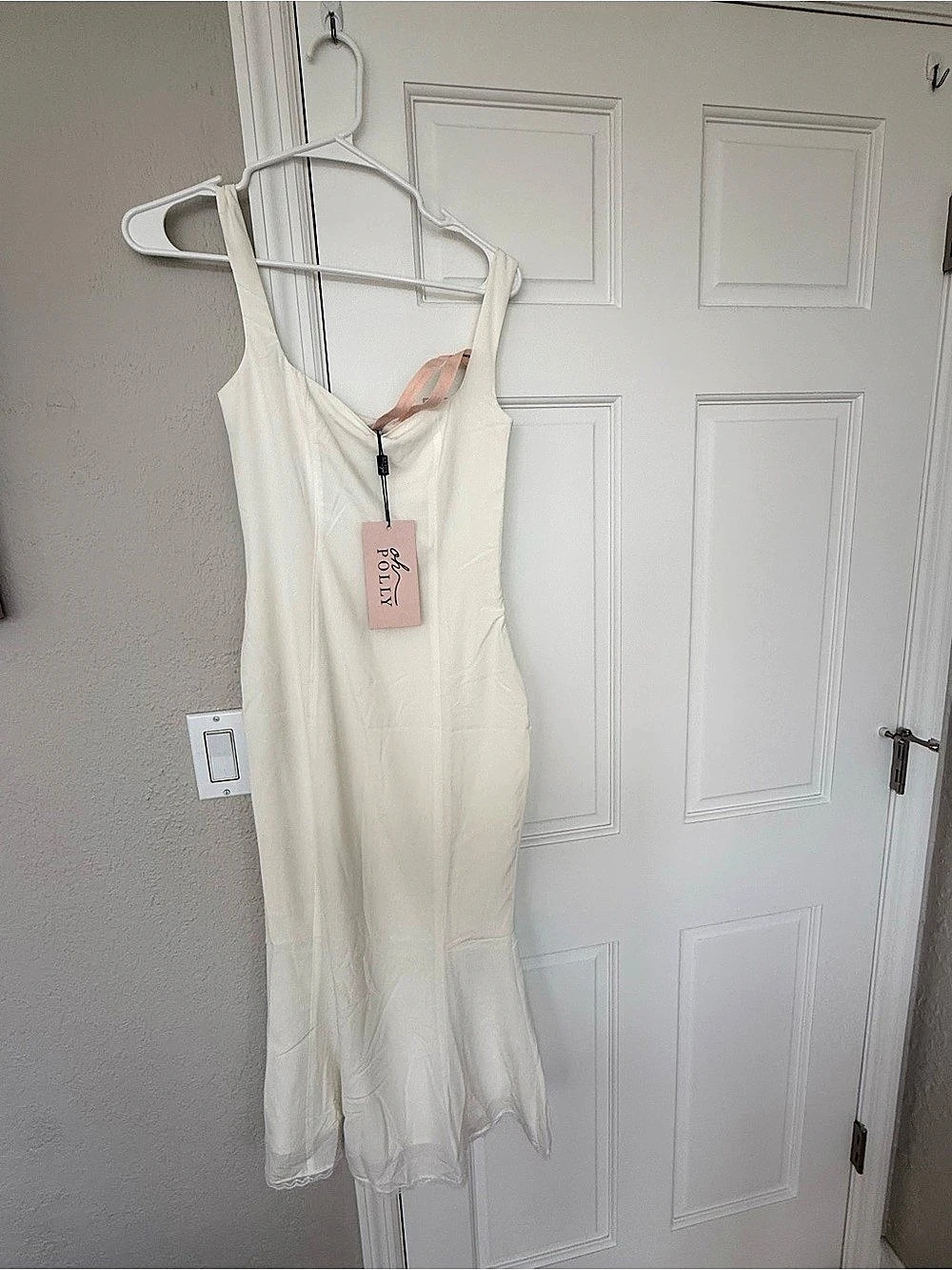 Oh Polly Petula Lace-Trim Midaxi Dress White Size 6